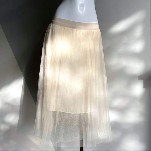 Beige Fairycore Tulle Midi Skirt - Picture 5 of 5